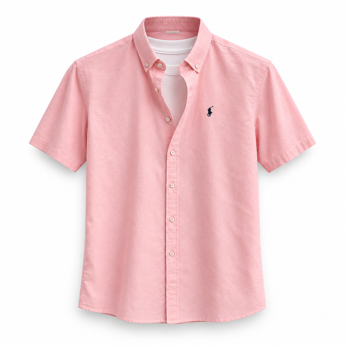 Herren Kurzarmhemd mit Button-Down-Kragen