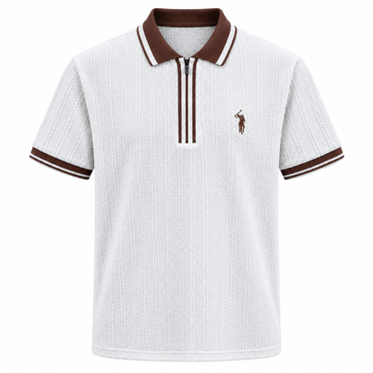 Herren Strick-Poloshirt mit Reißverschluss