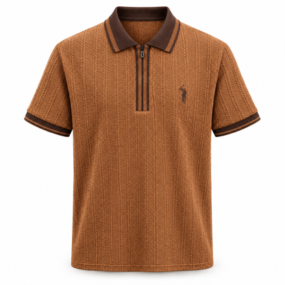 Herren Strick-Poloshirt mit Reißverschluss