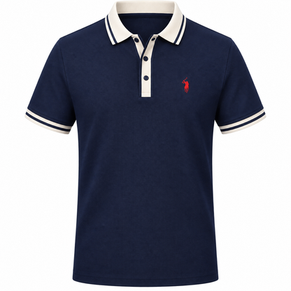 Herren Premium Poloshirt mit Kontrastdetails