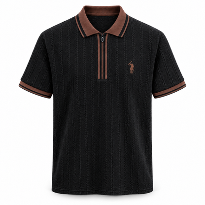 Herren Strick-Poloshirt mit Reißverschluss