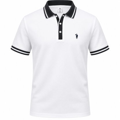 Herren Premium Poloshirt mit Kontrastdetails